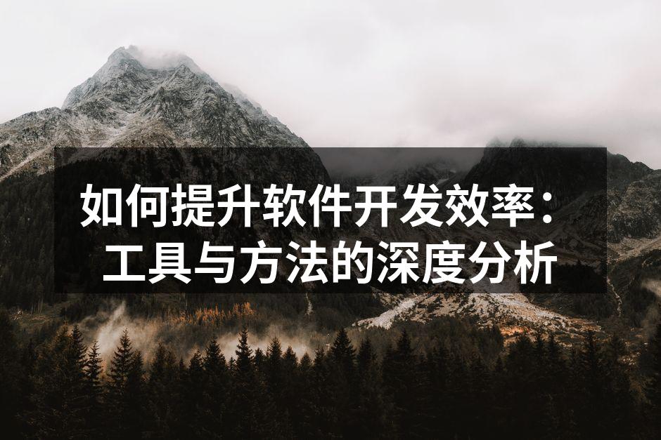 如何提升软件开发效率：工具与方法的深度分